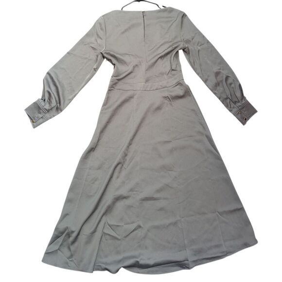 Giuliva Heritage XH&M dusky Blue Satin Crepe Long Sleeves Dress S - Picture 10 of 14